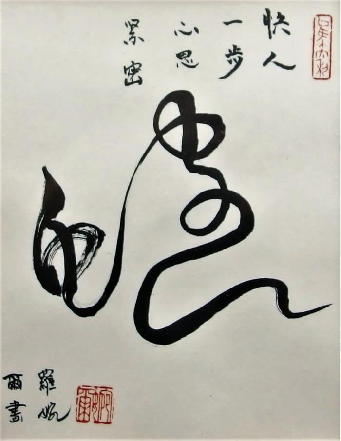 Chinese Calligraphy Snake Art Scroll / Snake in Chinese Characters - Image 4